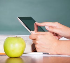 A person using a tablet