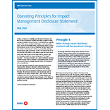 2022 Operating Principles for Impact Management Disclosure Statement