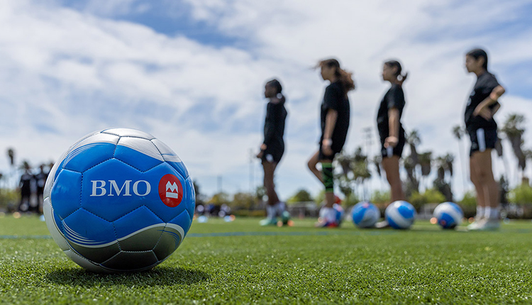 Soccer ball with BMO logo